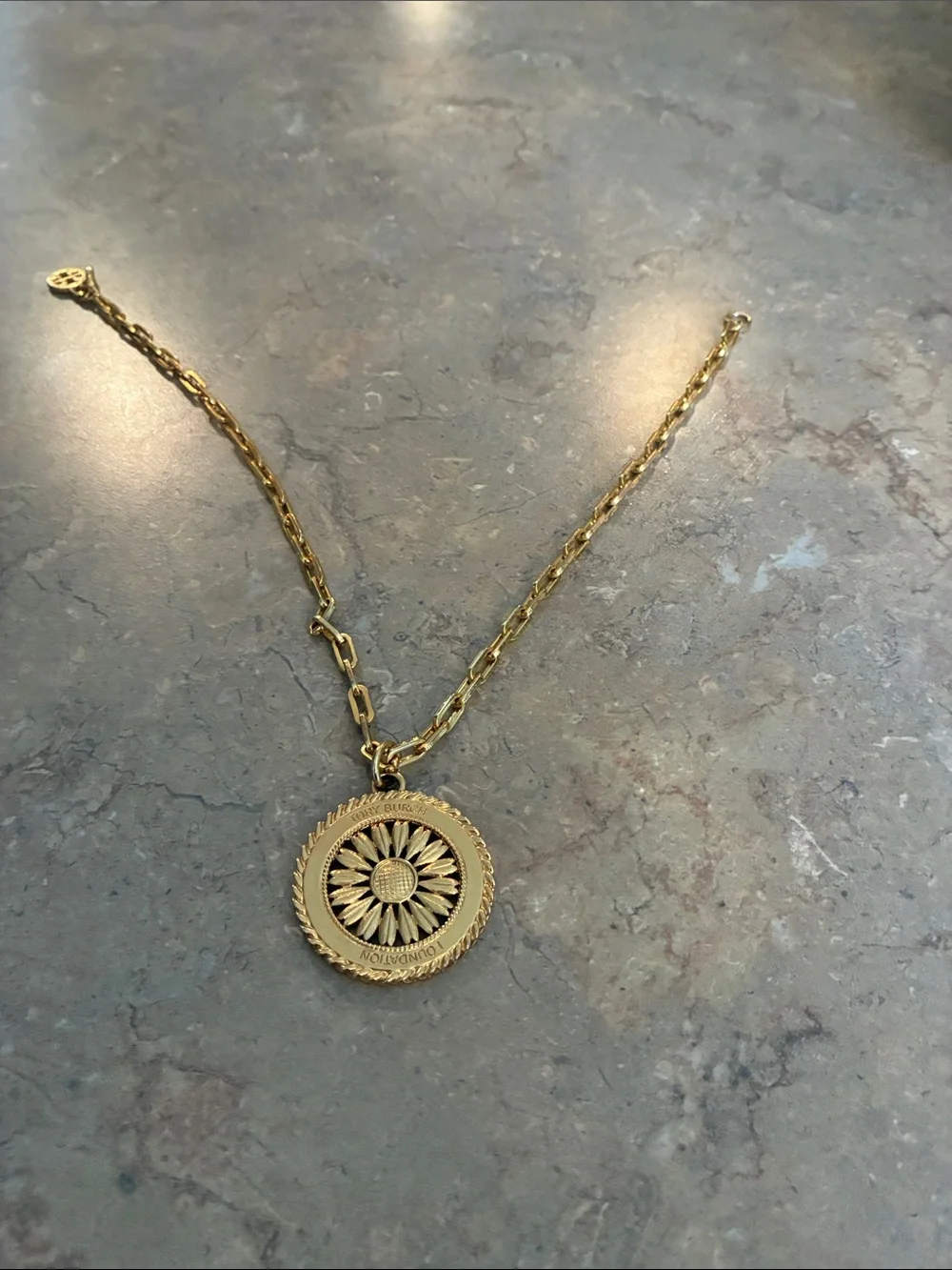 Tory Burch Gold Sunburst Pendant Necklace